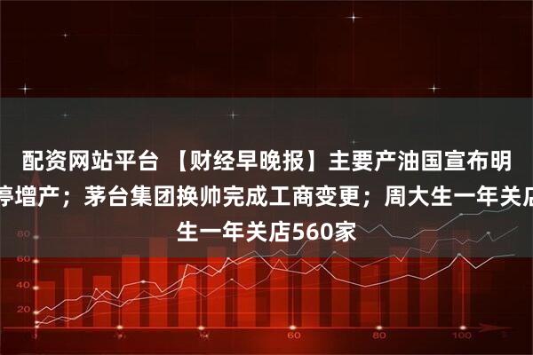 配资网站平台 【财经早晚报】主要产油国宣布明年初暂停增产；茅台集团换帅完成工商变更；周大生一年关店560家